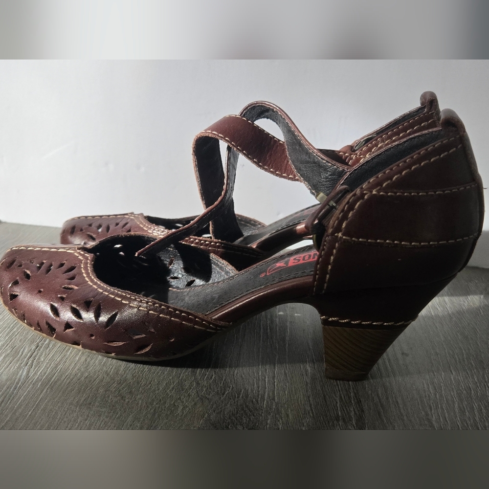 PIKOLINOS Dark Brown Leather Heels